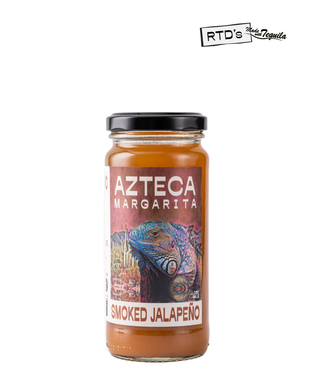 Ready to drink azteca smoked jalapeno margarita with tequila. In a jar!